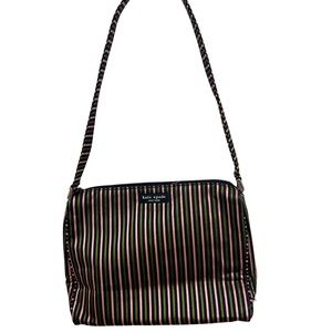Kate Spade Pink, Green and Black striped purse, gently used, dust bag